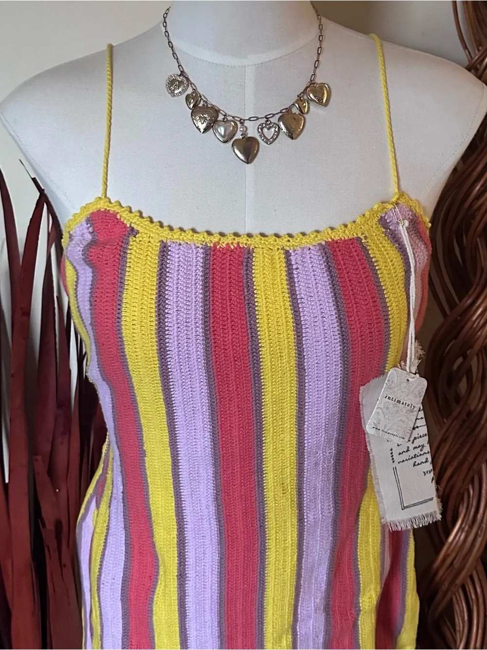 FREE PEOPLE Bali Crochet Popsicle Mini Dress (M) NWT